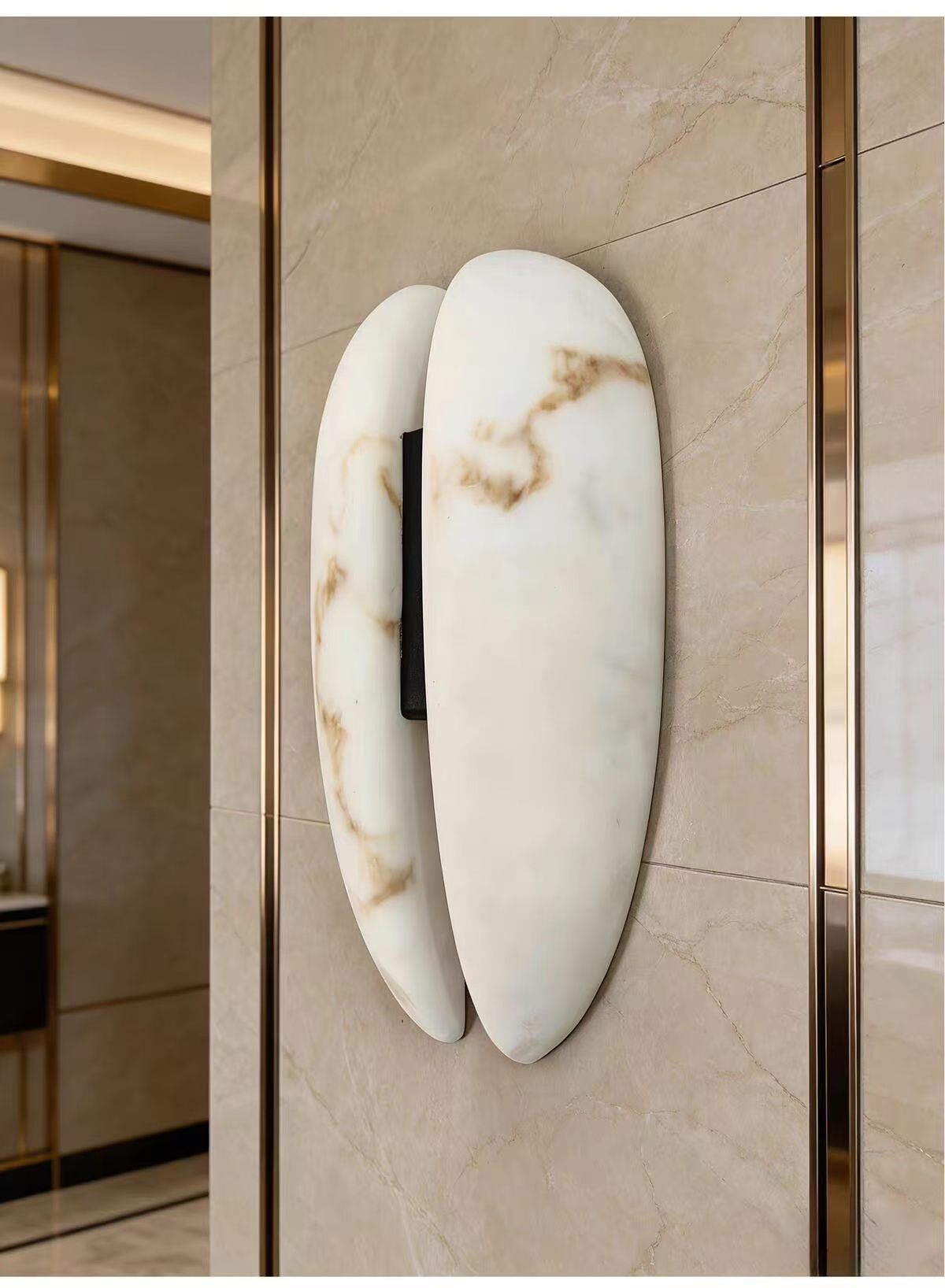 W6003 marble wall light installed view