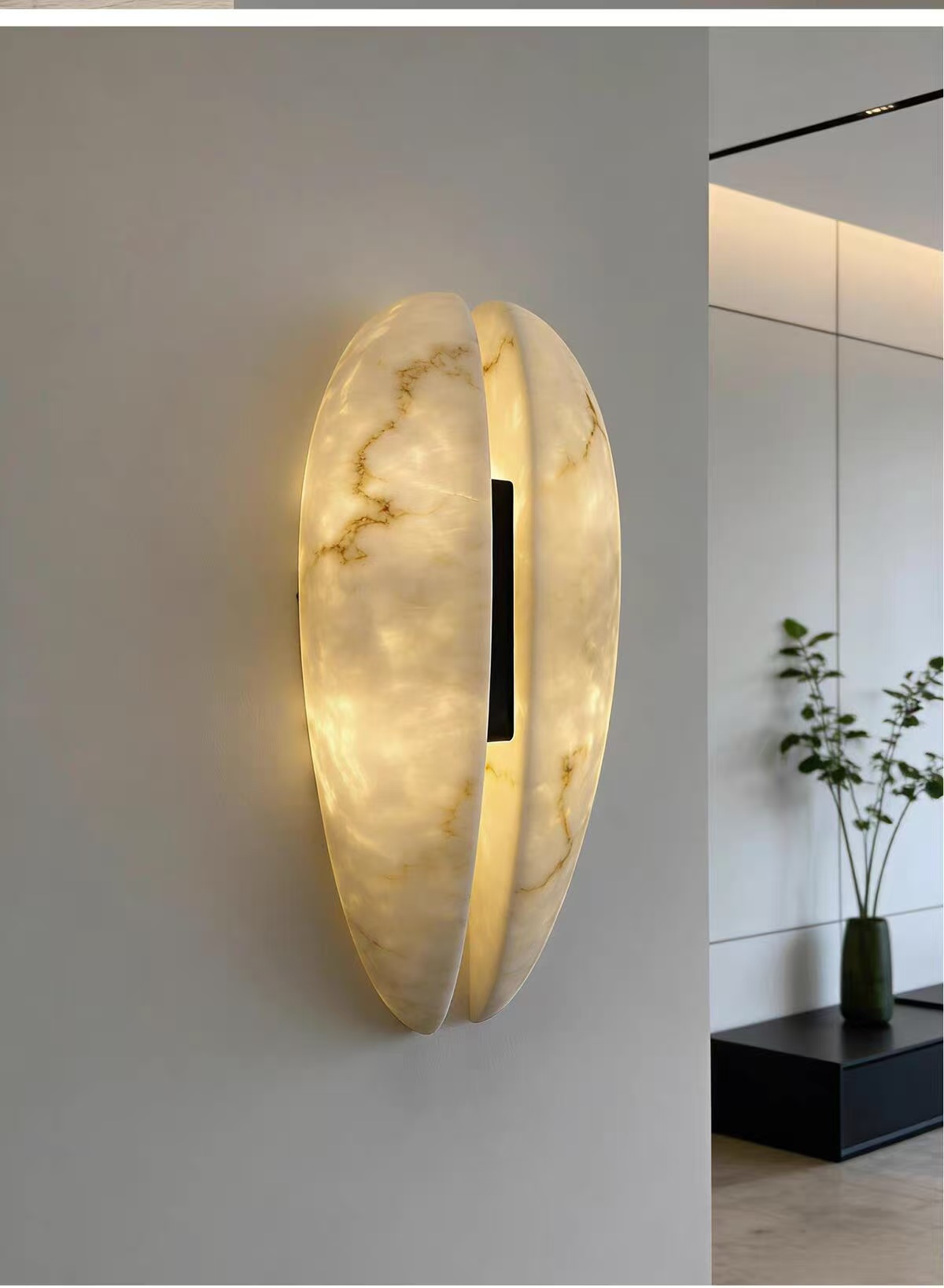 W6003 marble wall light illuminated installation